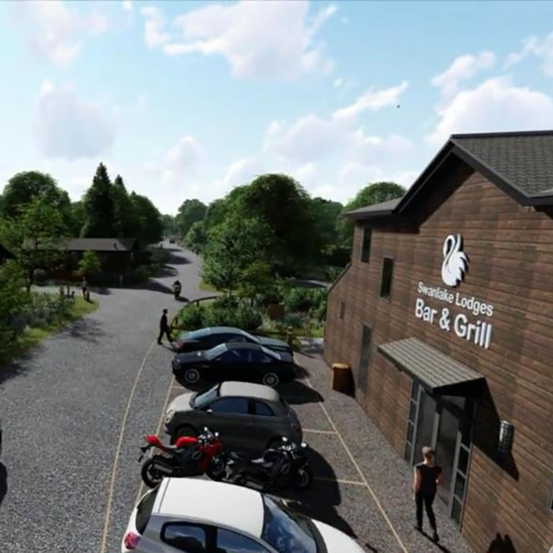 Planned restaurant building at Swanlake